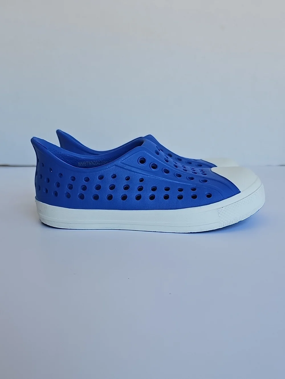 Wonder Nation Blue & White Rubber Water Shoes Slip On Clogs Size 9-10